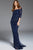 48300 Quarter Sleeve Ribbon Ornate Beaded Gown