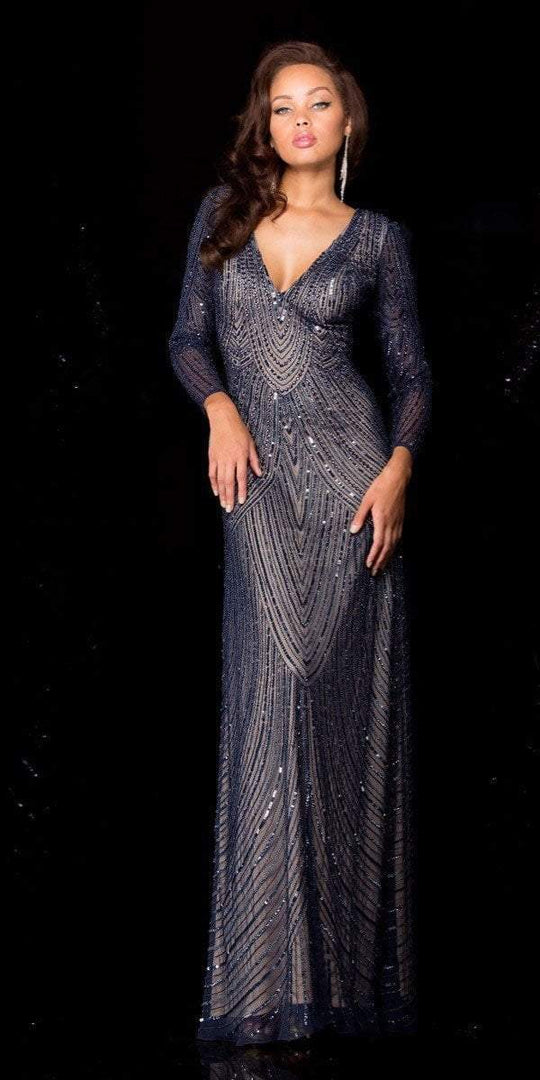 48312 Dress In Navy Nude