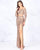 Cassandra Stone - 4831A Two Piece Bedazzled Off-Shoulder Sheath Dress In Brown