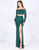 Cassandra Stone - 4831A Two Piece Bedazzled Off-Shoulder Sheath Dress In Green