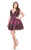 Rachel Allan Curves - 4832 Embellished Deep V-neck Tulle A-line Dress In Black and Pink
