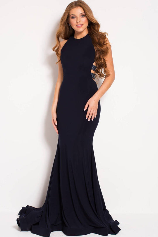 48333 Sleeveless Ornate Strapped Jersey Gown