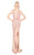 Mac Duggal Flash - 4834L Allover Sequin High Slit Sleeveless Gown in Pink and Gold