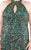Mac Duggal Fabulouss - 4835F Sequined Halter Sheath Dress With Slit in Green
