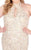 Mac Duggal Fabulouss - 4835F Sequined Halter Sheath Dress With Slit in Neutral