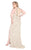 Mac Duggal Fabulouss - 4835F Sequined Halter Sheath Dress With Slit in Neutral
