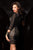 Scala - 48377ML Embellished Bateau Sheath Dress in Black