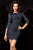 Scala - 48377ML Embellished Bateau Sheath Dress in Blue