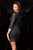 Scala - 48377ML Embellished Bateau Sheath Dress in Blue