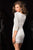 Scala - 48377ML Embellished Bateau Sheath Dress in White