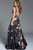 48426 Floral Embroidered Satin A-Line Gown