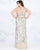 Mac Duggal - Fabulouss - Embellished Deep Halter V-neck Dress 4846F In Silver and Nude