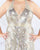 Mac Duggal - Fabulouss - Embellished Deep Halter V-neck Dress 4846F In Silver and Nude