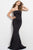 Jovani - Elegant Strapless Scuba Mermaid Gown 48476 in Black