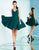 Ieena Duggal  -  48478I Classic V-Neck Flutter Dress in Green