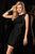 Scala - 48484 Sequined Bateau Neck Sheath Dress in Black