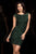 Scala - 48484 Sequined Bateau Neck Sheath Dress in Green