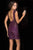 Scala - 48484 Sequined Bateau Neck Sheath Dress in Purple