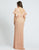 Mac Duggal Fabulouss - 4849F Bell Sleeves Embellished Long Gown In Orange and Neutral
