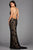 Scala - 48557 Lace Plunging V-neck Sheath Dress