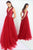 Ieena Duggal  - Sleeveless Gown Style 48564I in Red