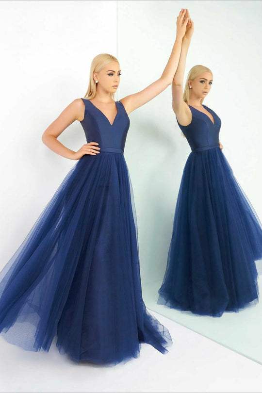 Ieena Duggal  - Sleeveless Gown Style 48564I in Blue