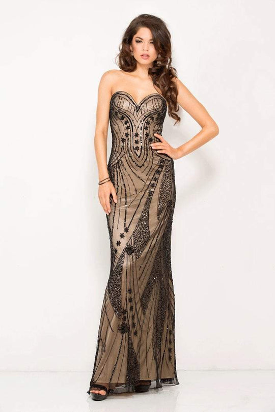 48565 Dress in Black and Nude