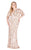 Mac Duggal Fabulouss - 4857F Beaded Bateau Sheath Dress in Pink