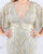 Mac Duggal - Embellished Plunging V-neck Sheath Dress 4858F In Silver and Gold