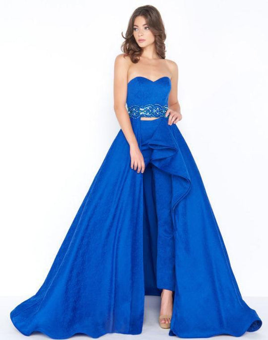 Cassandra Stone - 48599A Two Piece Jumpsuit Overskirt In Blue
