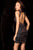 Scala - 48624 Embellished Queen Anne Short Dress in Black and Red