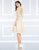 Mac Duggal Black White Red - 48626R Laced Deep V-Neck A-Line Dress in White and Neutral