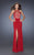 La Femme - 19769 Halter Jersey Sheath Dress in Red