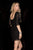 Scala - 48663 Bedazzled V-neck Sheath Dress in Black