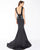 Mac Duggal - 48712R Beaded Peplum Plunging Dress In Black
