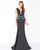 Mac Duggal - 48712R Beaded Peplum Plunging Dress In Black
