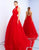 Ieena Duggal - 48716I Halter Choker Neckline Backless A-Line Gown In Red