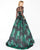 Mac Duggal - 48730R Metallic Lace Long Sleeves Ballgown In Green