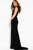 48738 Cap Sleeve Embroidered Mesh Bodice Gown