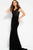 48738 Cap Sleeve Embroidered Mesh Bodice Gown