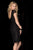 Scala - 48739ML Cap Sleeves Embellished Cocktail Dress In Black