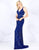 Cassandra Stone - 4875A Cutout Strappy Back V Neck Sequin Gown In Blue
