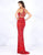 Cassandra Stone - 4875A Cutout Strappy Back V Neck Sequin Gown In Red