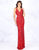 Cassandra Stone - 4875A Cutout Strappy Back V Neck Sequin Gown In Red