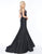 Cassandra Stone - 48761A Embellished Square Trumpet Dress In Black