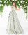 Mac Duggal - 48762D Ruffled Floral Strapless Ballgown In Gold and Blue