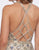 Cassandra Stone - 4876A Stone Embellished Halter Gown with Slit In Silver and Nude