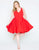 Mac Duggal - 48771F Sleeveless Wide Banded Empire Waist Cocktail Dress in Red