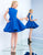 Ieena Duggal - 48772I Sleeveless Keyhole Style Back Cocktail Dress in Blue
