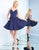 Ieena Duggal - 48775I Flirty Sleeveless V Back Cocktail Dress in Blue